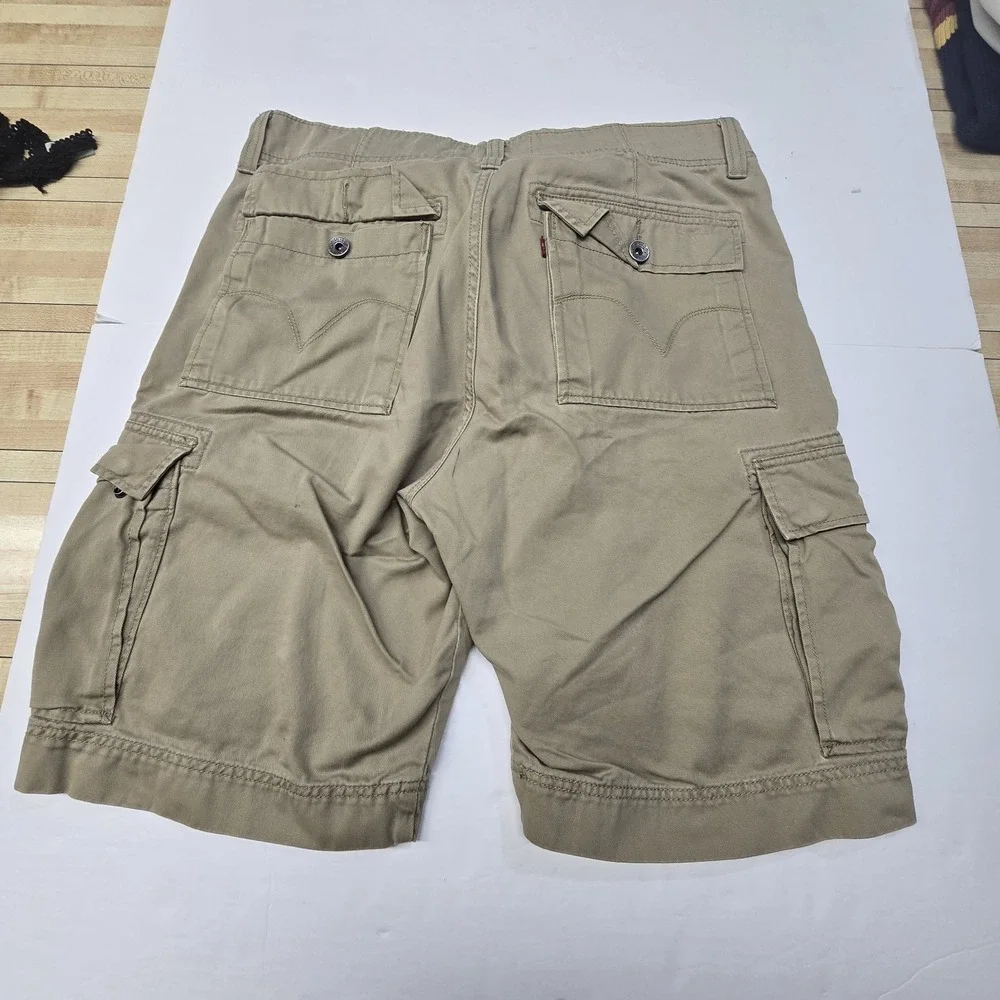 Vintage 2009 Levi's Original Cargo Shorts Mens 34 Beige Khaki 100% Cotton WPL423